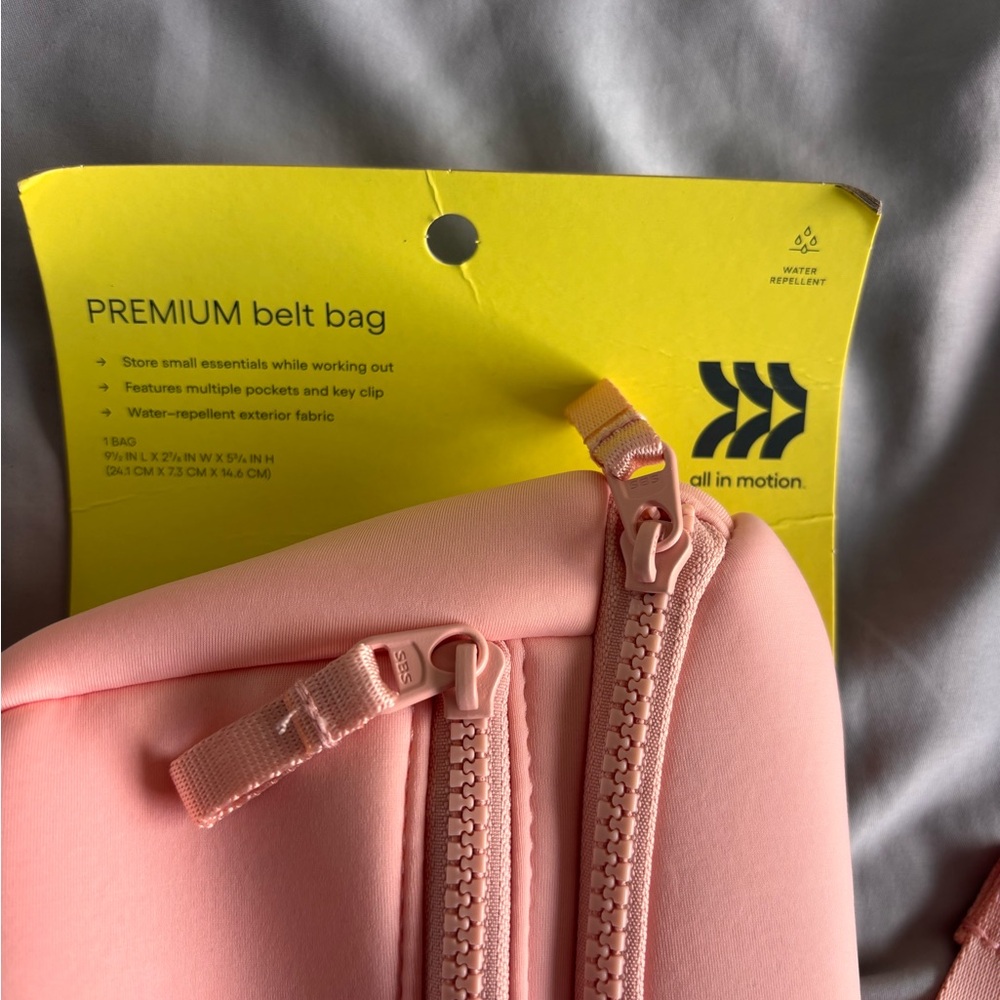 All in Motion Premium Belt Bag Blush Pink Water Resistant Fanny Pack NWT - Picture 2 of 3